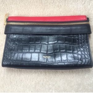 Isaac Mizrahi Black Red and White Clutch Bag